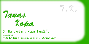 tamas kopa business card